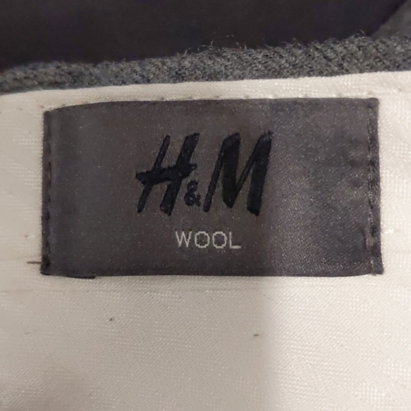 H&M 100% wool grey pants slim fit sz 33 - Picture 5 of 8